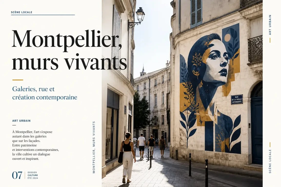 Street art à Montpellier évoquant l’univers d’une galerie d art montpellier spécialisée dans l’art urbain