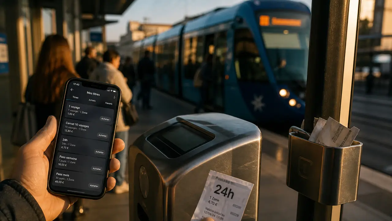 Ticket 24h TaM : prix tram Montpellier au quai