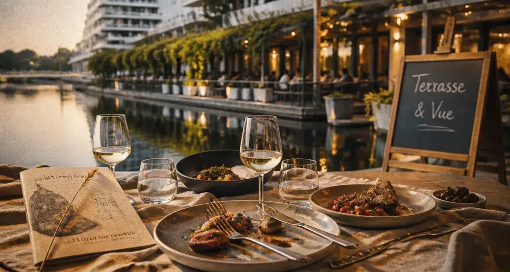 Bassin Jacques Cœur restaurant : terrasse et vue