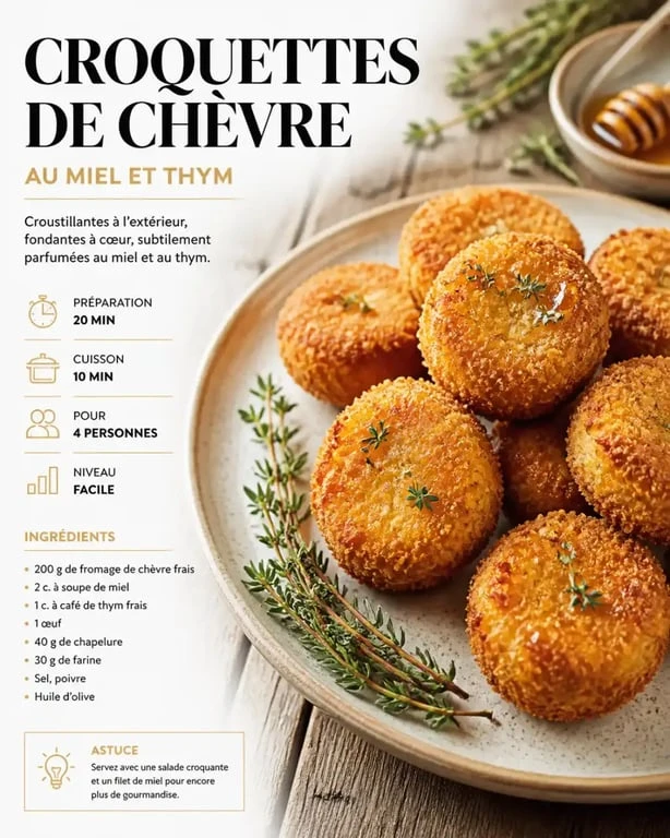 Croquettes de chèvre au miel et thym, spécialité de tapas à Montpellier