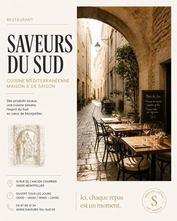 Ambiance d'un restaurant à Montpellier dans le quartier historique de l'Écusson