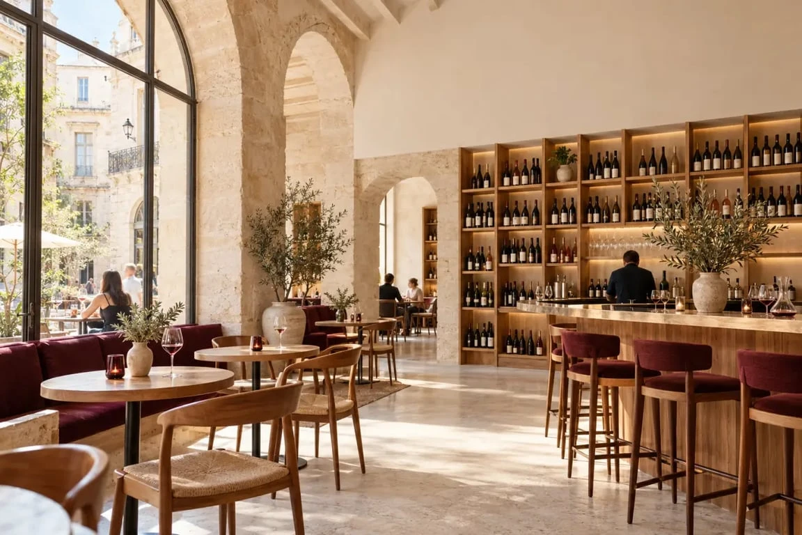 Le caviste des Canons vin nature Montpellier, intérieur chaleureux de la cave et du bar à vins