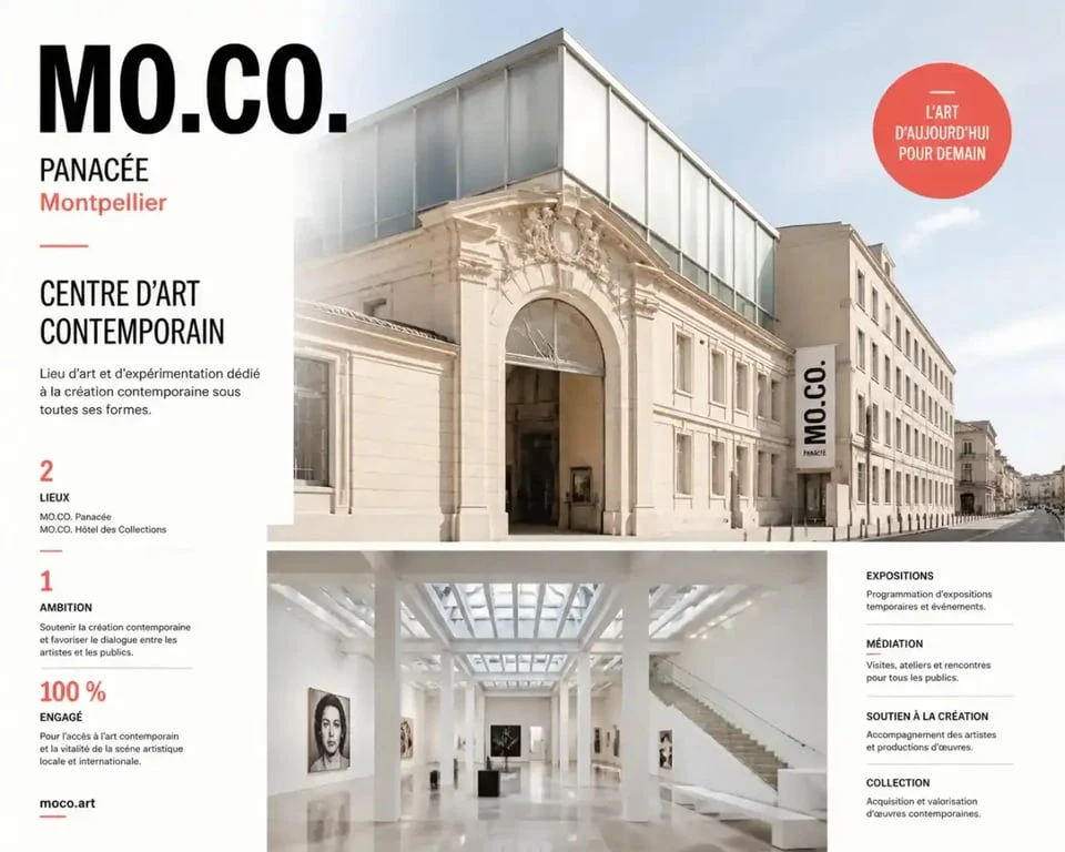 Le MO.CO. Panacée, lieu emblématique pour l'art contemporain à Montpellier.