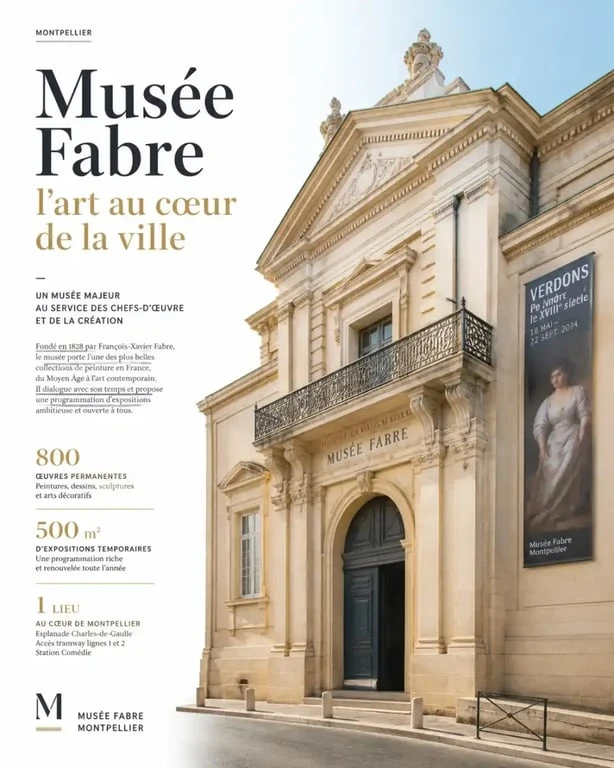 Façade du Musée Fabre, l'un des musées incontournables à Montpellier.