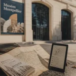 Musées Montpellier : façade de musée et brochure de visite
