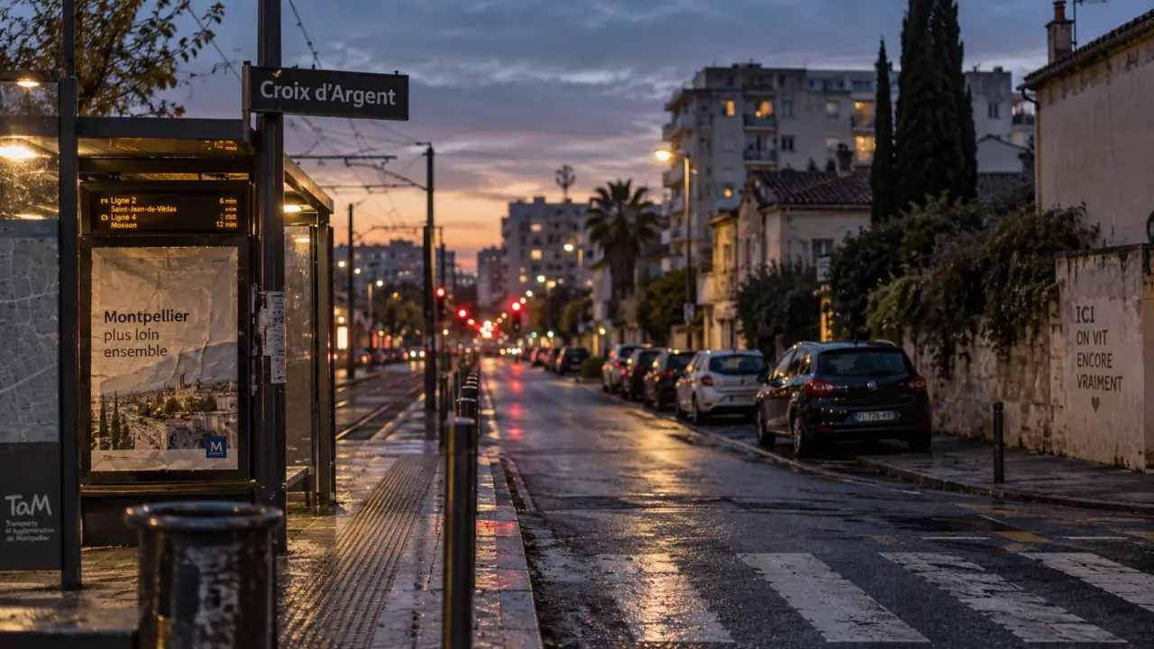La croix d argent à Montpellier : rue résidentielle près du tram et du centre