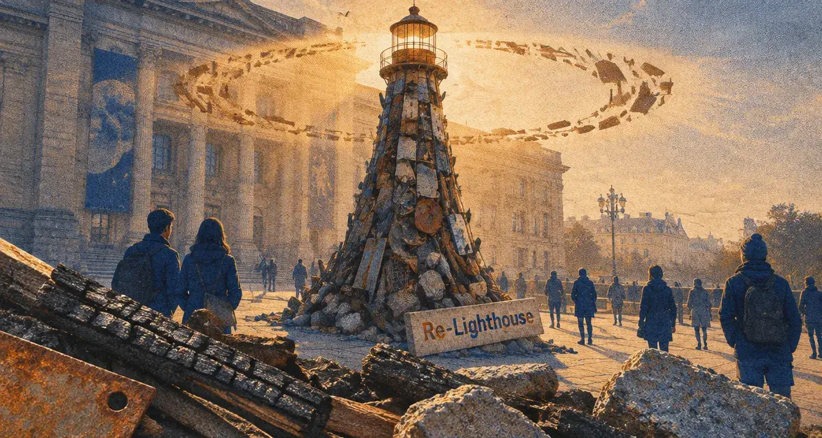 Re-Lighthouse de Shareef Sarhan, un phare sur le parvis du Corum