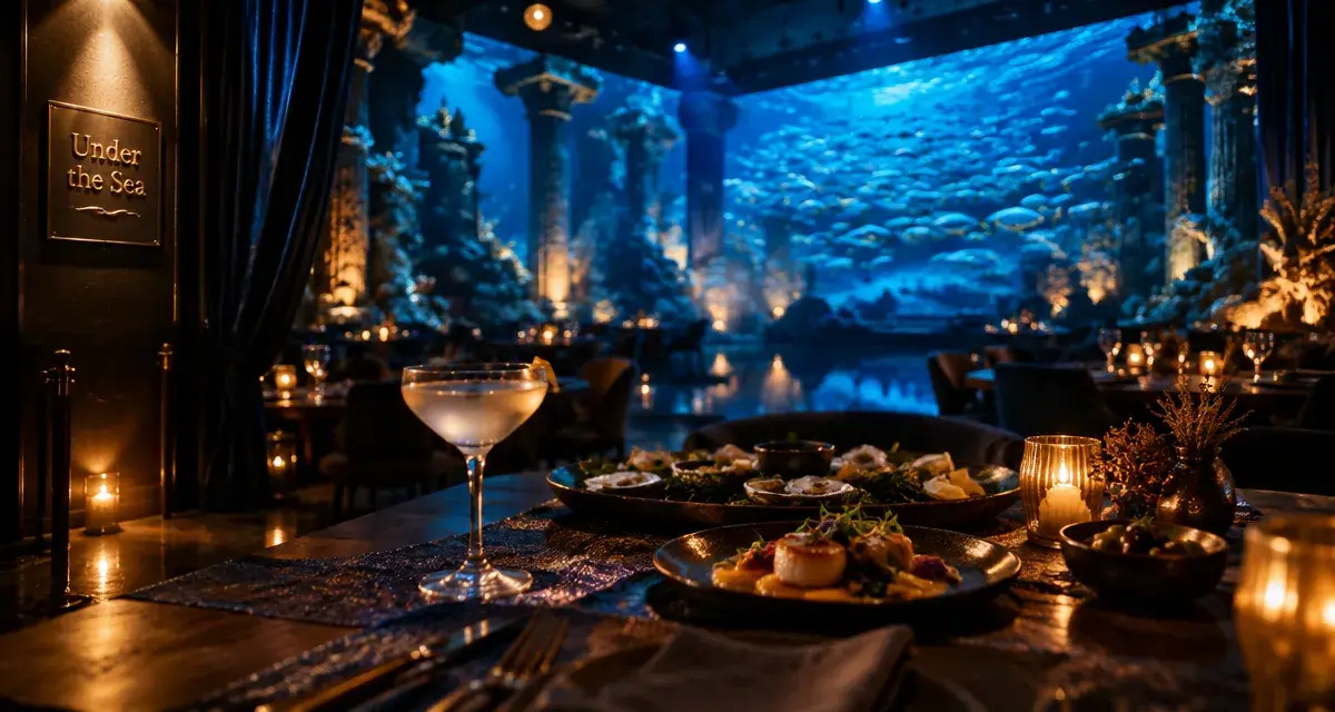 Restaurant under the sea montpellier, dîner 4K à Odysseum